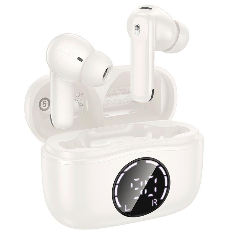 Наушники Hoco EQ22 Singer TWS с кейсом Bluetooth LED-дисплей шумоподавления ANC+ENC Белый (627092)