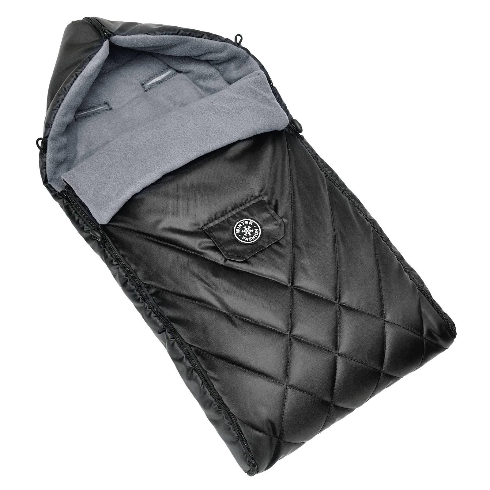 Конверт чехол теплый For Kids на флисе в коляску и на санки 85х40 см Черный (4482)