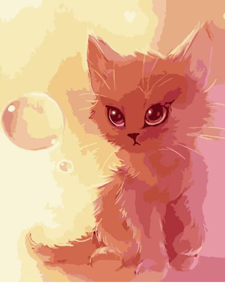 Картина по номерам Стратег Котенок с пузырьком dy187 40x50 см (MTT-168201)