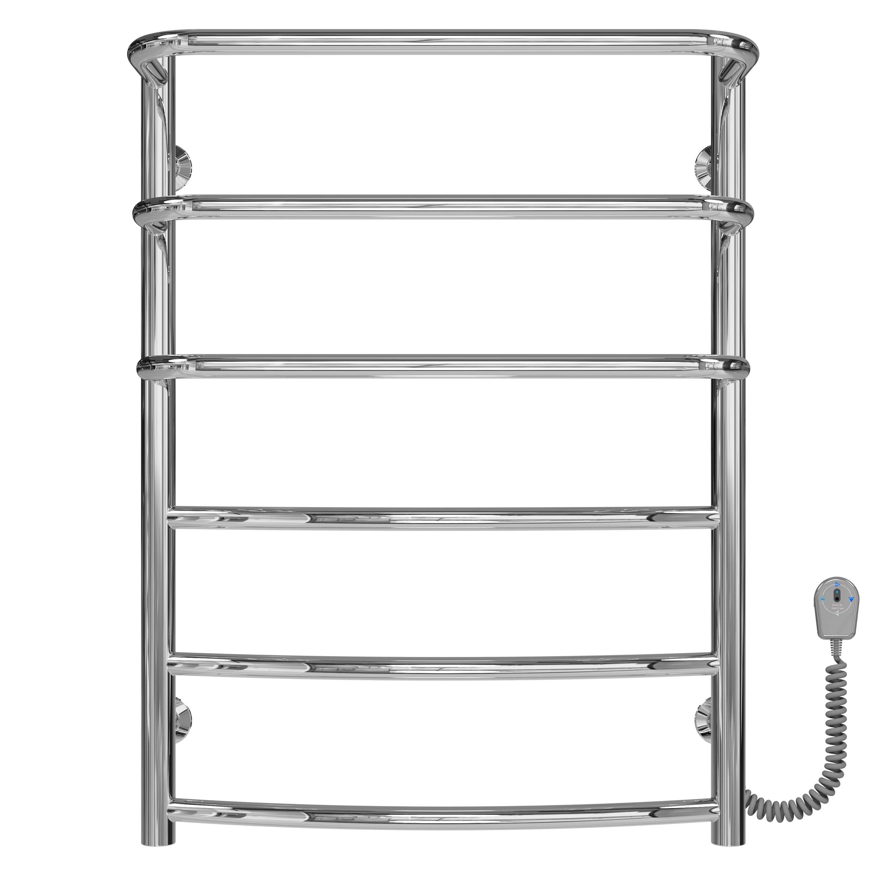 Полотенцесушитель электрический Deffi Каскад Дуга П6 EF16 правое подключение нержавеющая сталь 500х700 мм Хром (C.KD.70.50.6.E.C.R.5)