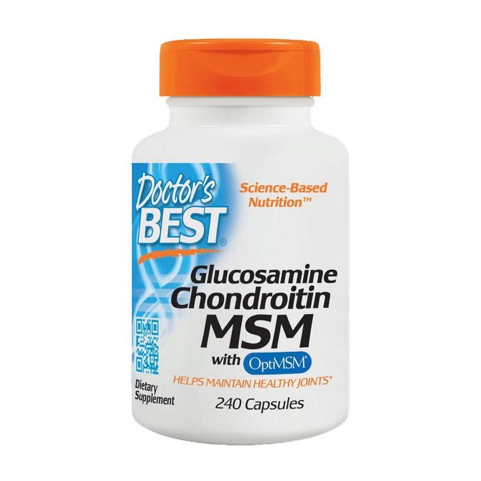 Хондропротектор Doctor's Best Glucosamine Chondroitin MSM глюкозамін 1500 мг хондроїтин і MSM 240 капс.