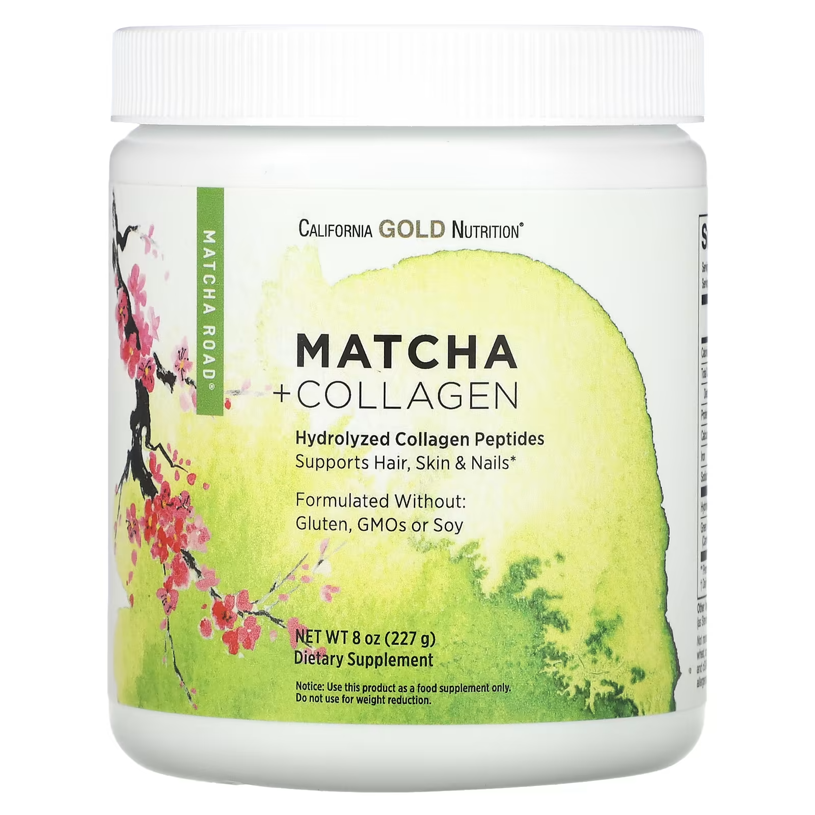 Матча с коллагеном California Gold Nutrition Matcha Road 227 г/8 унц. (23332227)