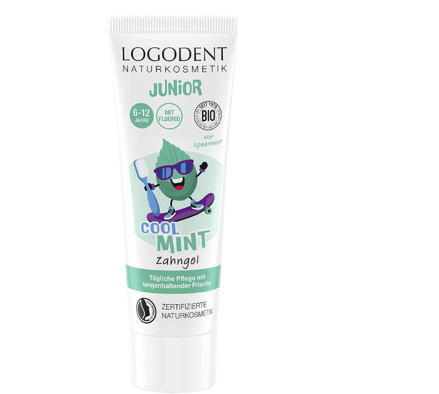 Гель зубной для детей 6-12 лет Sante Junior Cool Mint с фтором, 75 мл (700244)