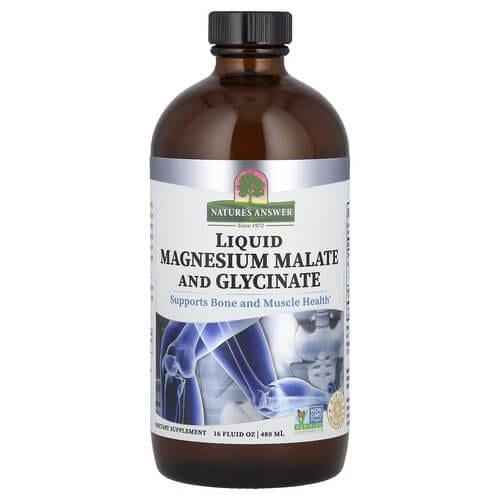 Магний Nature's Answer Liquid Magnesium Malate and Glycinate 480 мл (NTA-26173)