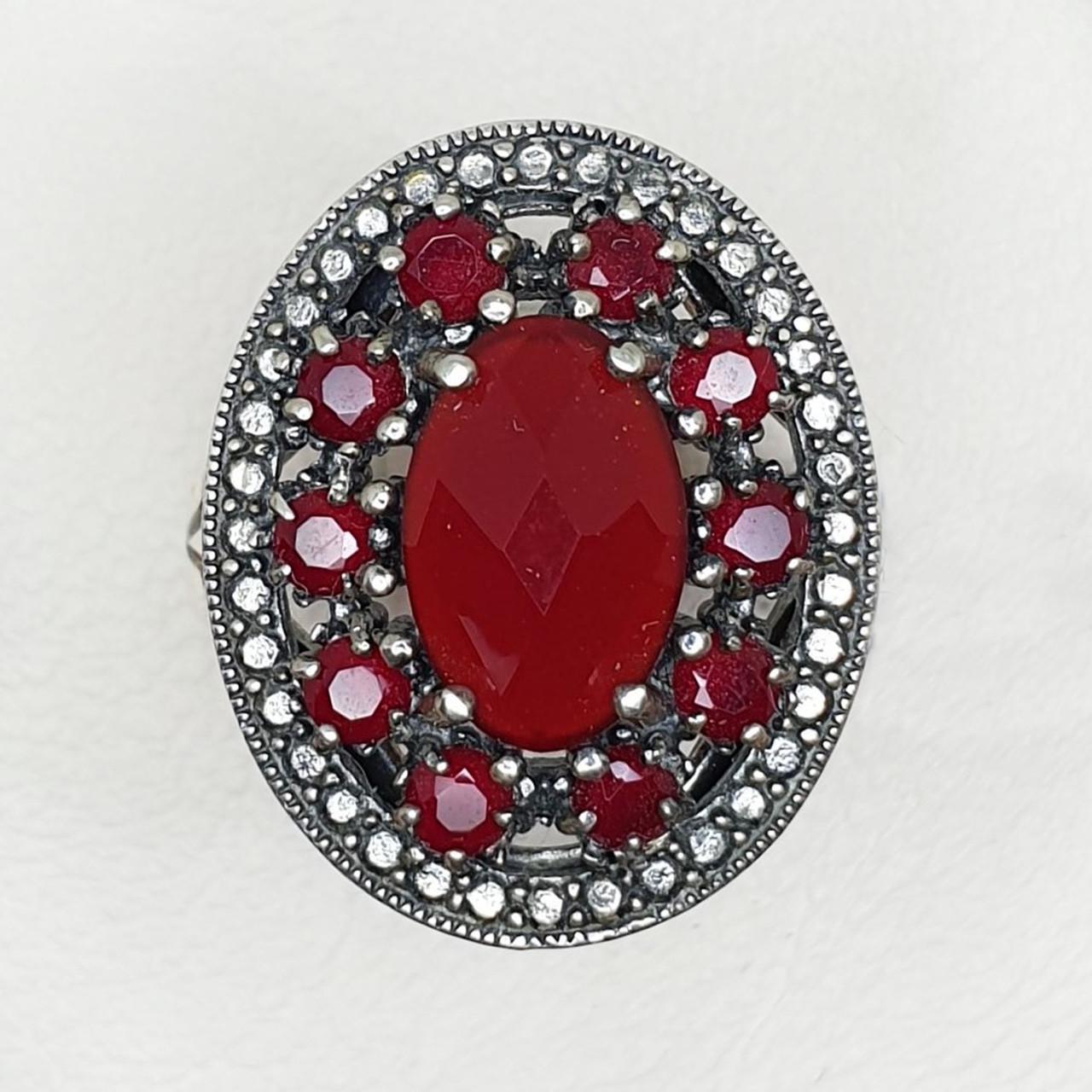 Кольцо серебряное с гранатом р. 19,5 7,50 г (1407094849)