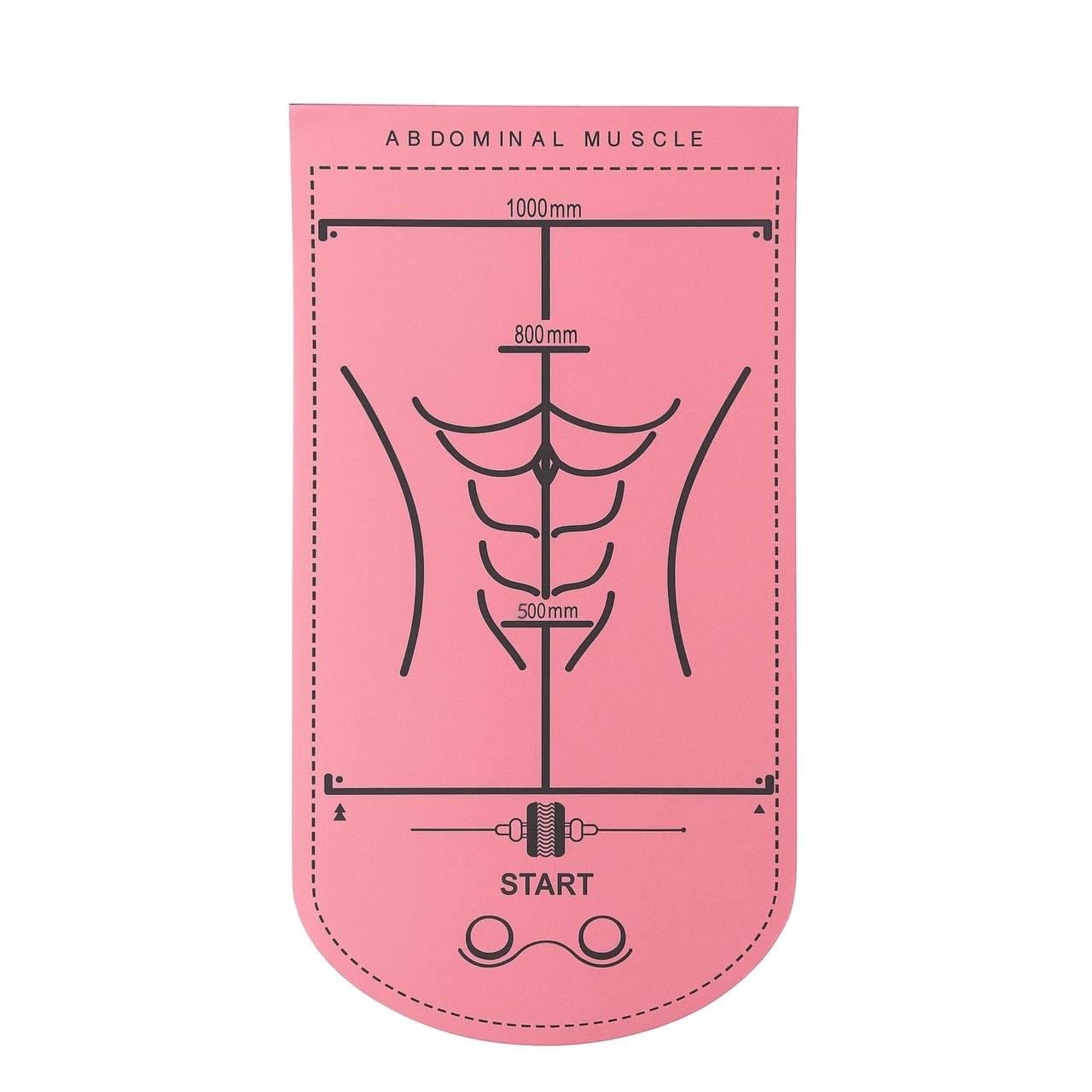 Килимок для йоги та фітнесу Abdominal Muscle з розміткою для тренування преса Рожевий