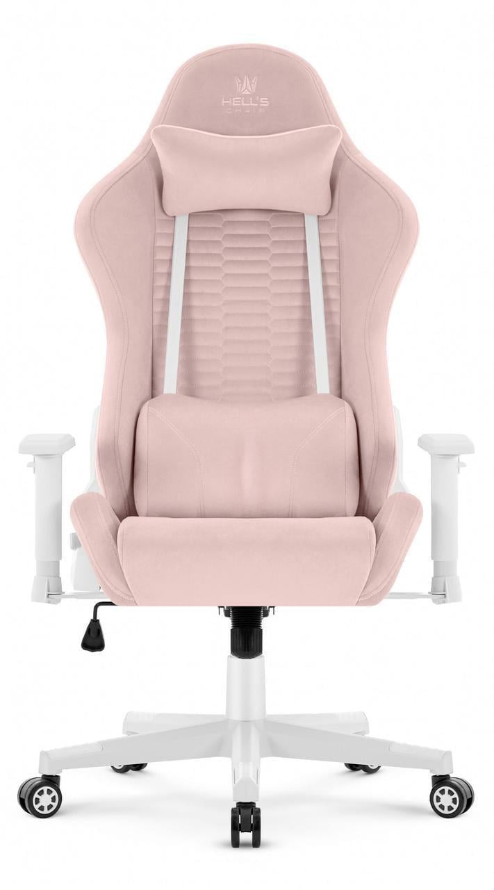 Компьютерное кресло Hell's HC-2000 Pink-White тканевое