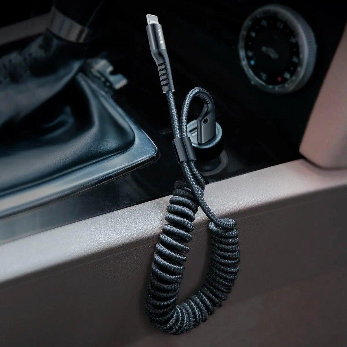 Кабель Baseus Fish eye Spring Data Cable Lightning 1 м Black - фото 7