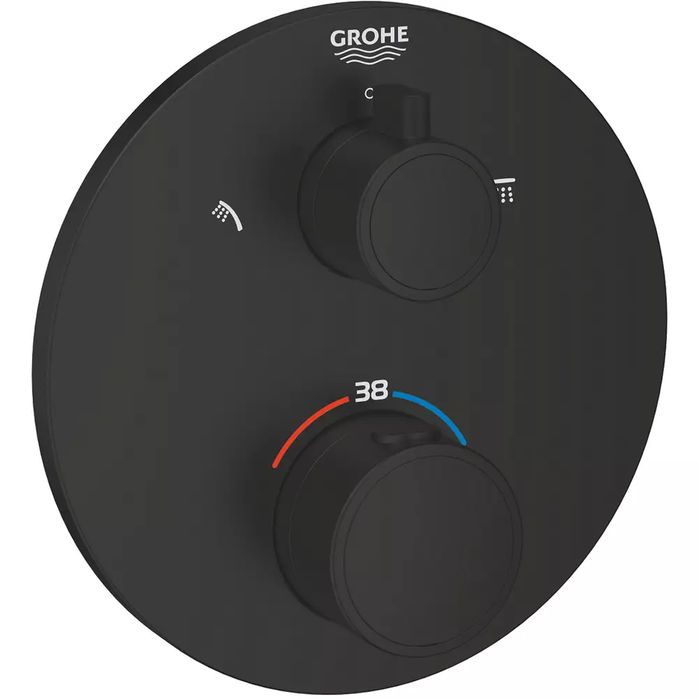 Смеситель скрытого монтажа для душа Grohe Grohtherm 1022082430 с термостатом Черный матовый (563314)
