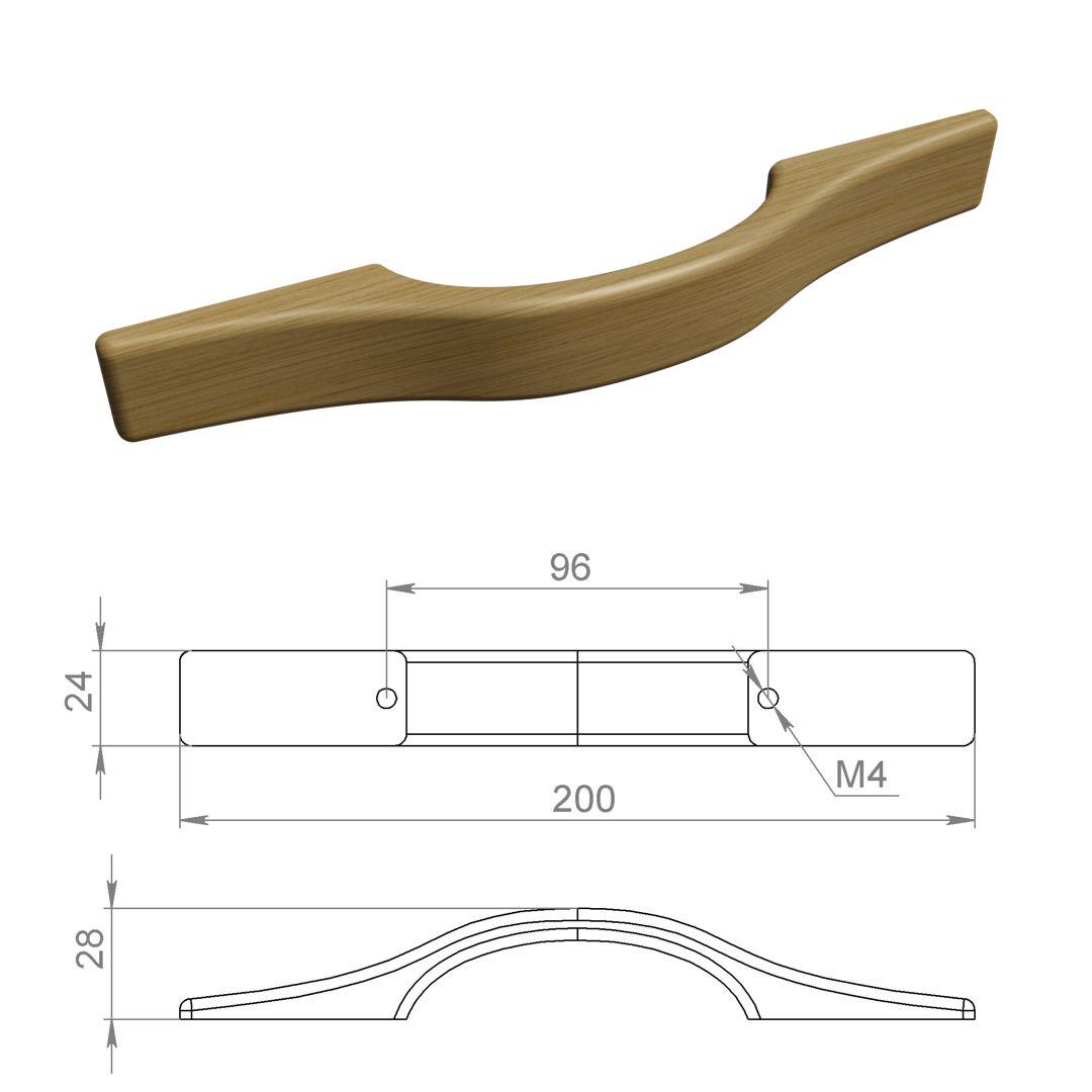 Меблева ручка дерев'яна Saloy Trd-002 96 мм Натуральний ясень (25410530) - фото 4 Меблева ручка дерев'яна Saloy Trd-002 96 мм Натуральний ясень (25410530) - фото 4