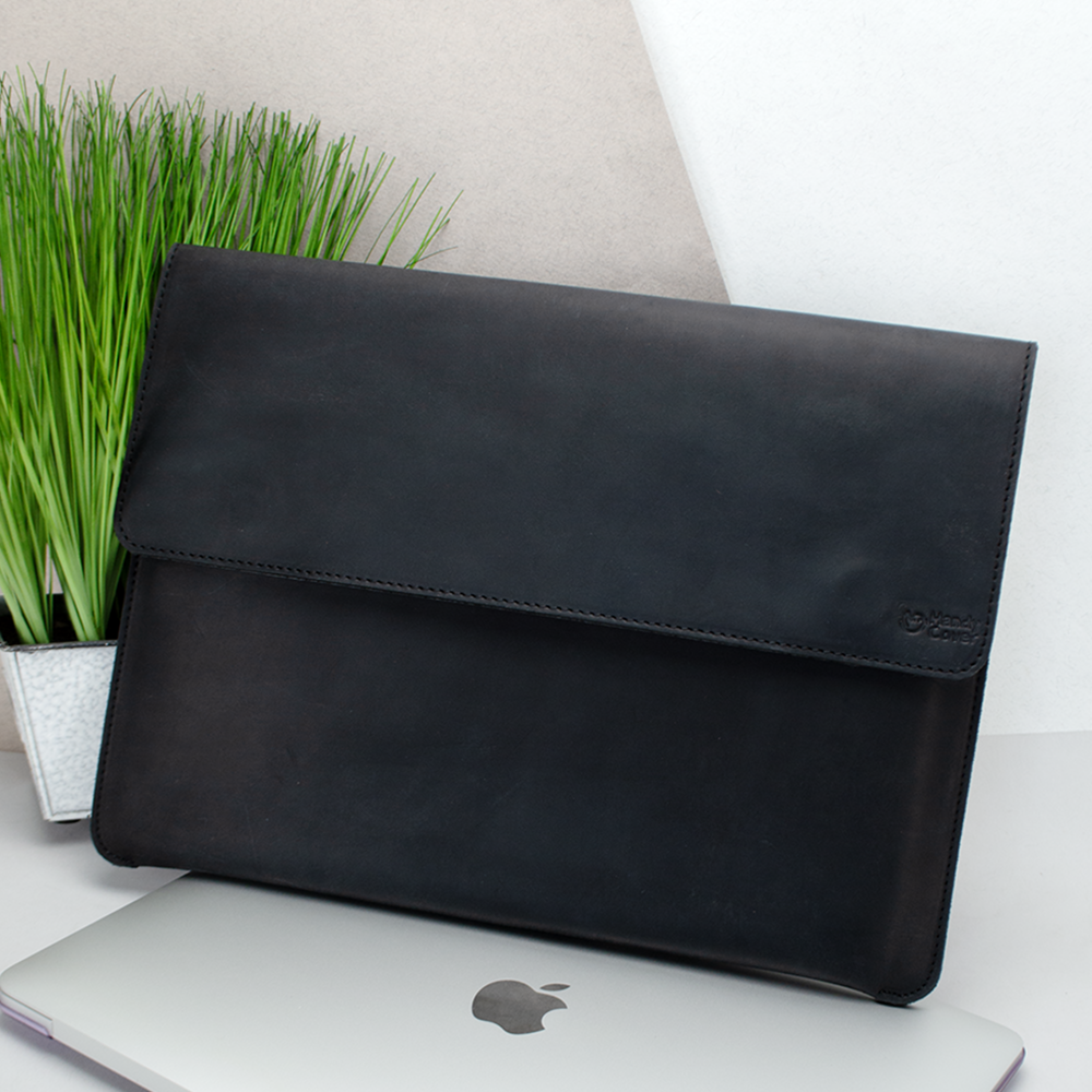 Чохол Handycover 801 для MacBook Air 13" шкіряний на магнітах Чорний крейзі (2251310067)