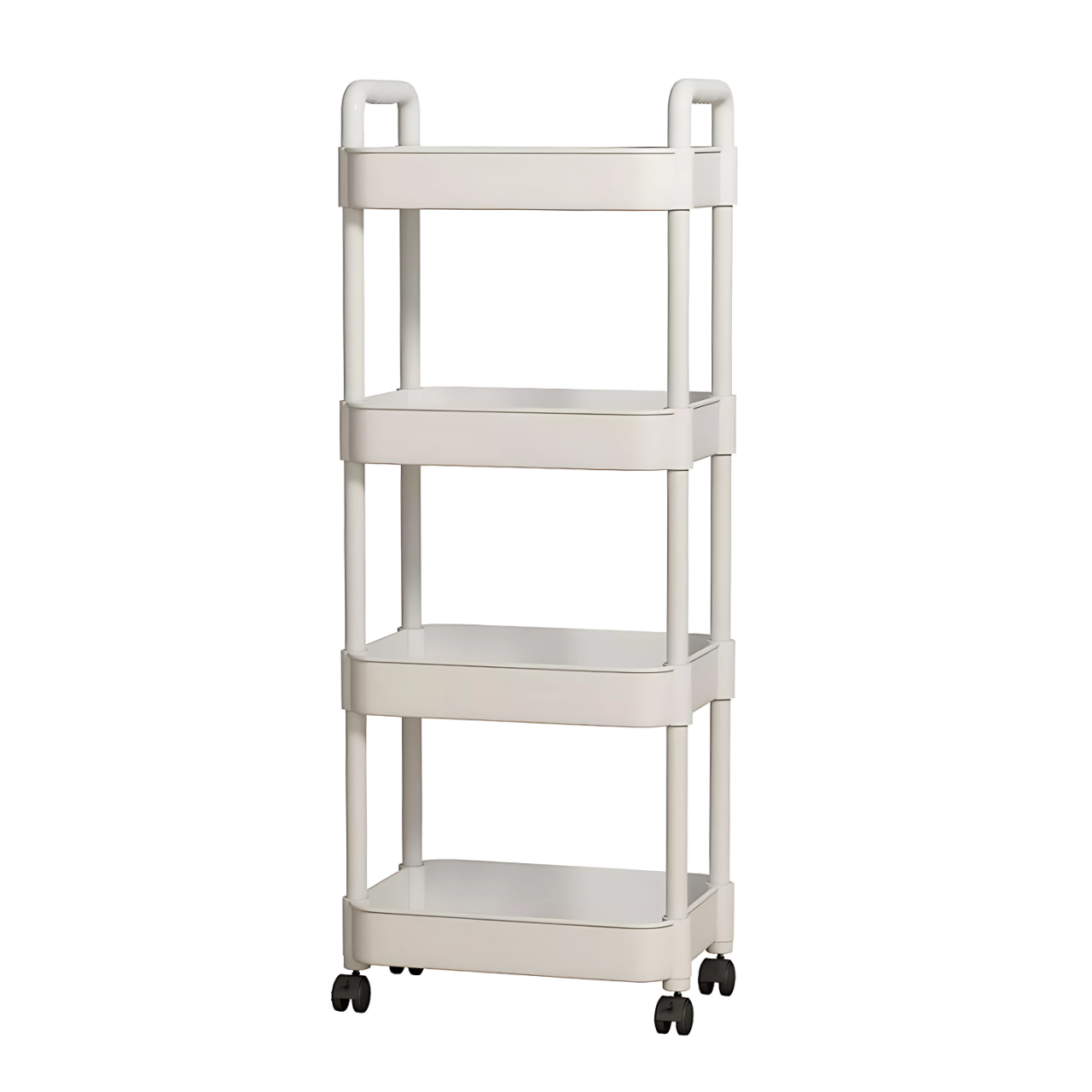 Етажерка на коліщатках універсальна 360° 4 яруси 21,5х32,5х97 см Білий (5313121155) - фото 1 Етажерка на коліщатках універсальна 360° 4 яруси 21,5х32,5х97 см Білий (5313121155) - фото 1