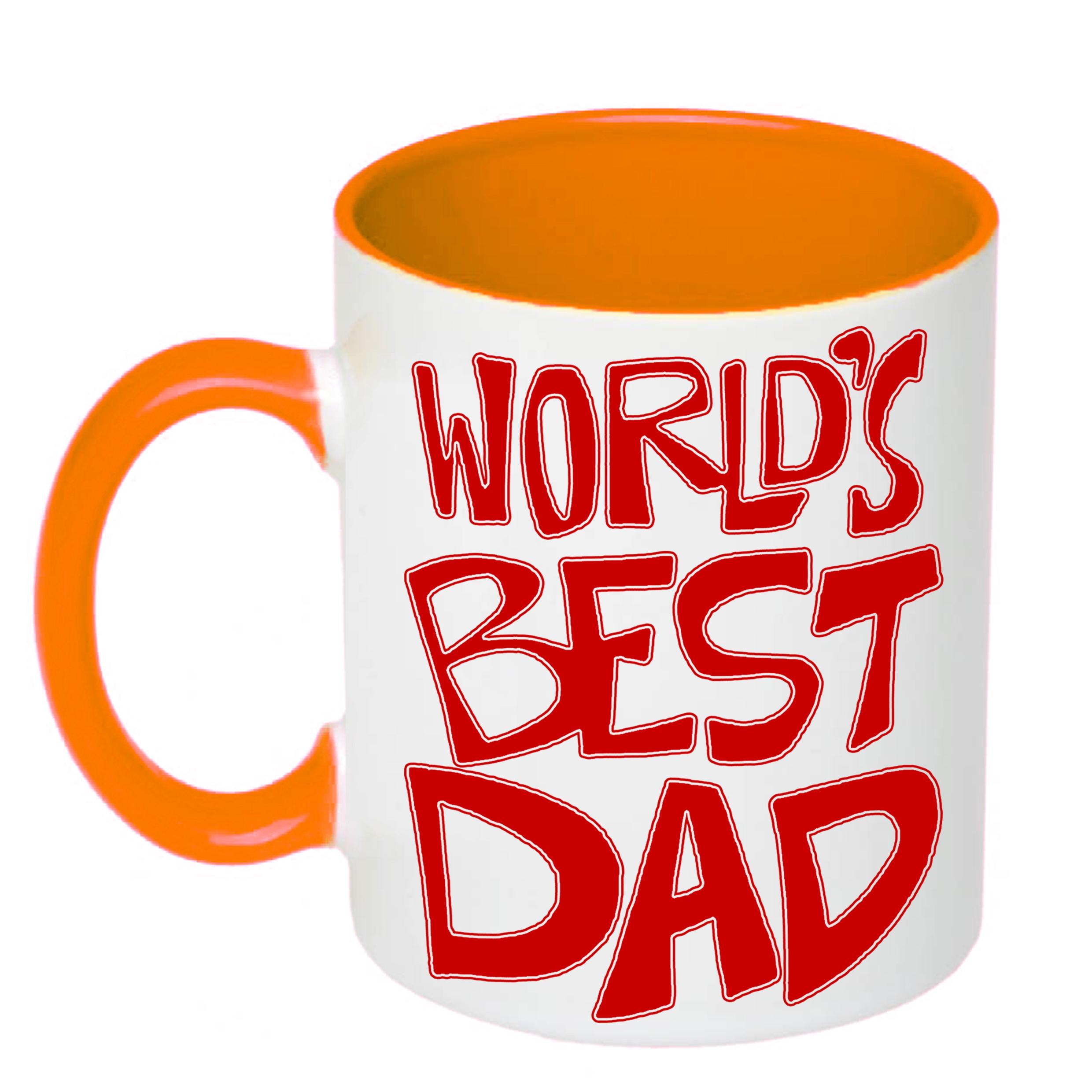 Чашка с печатью World's best dad 330 мл Оранжевый (23798)