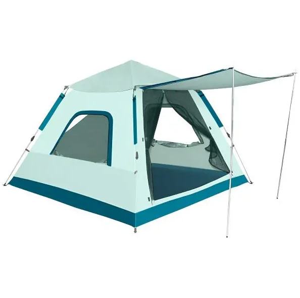 Палатка туристическая трехместная с тентом 235х235х155 см Синий (LU005BL)
