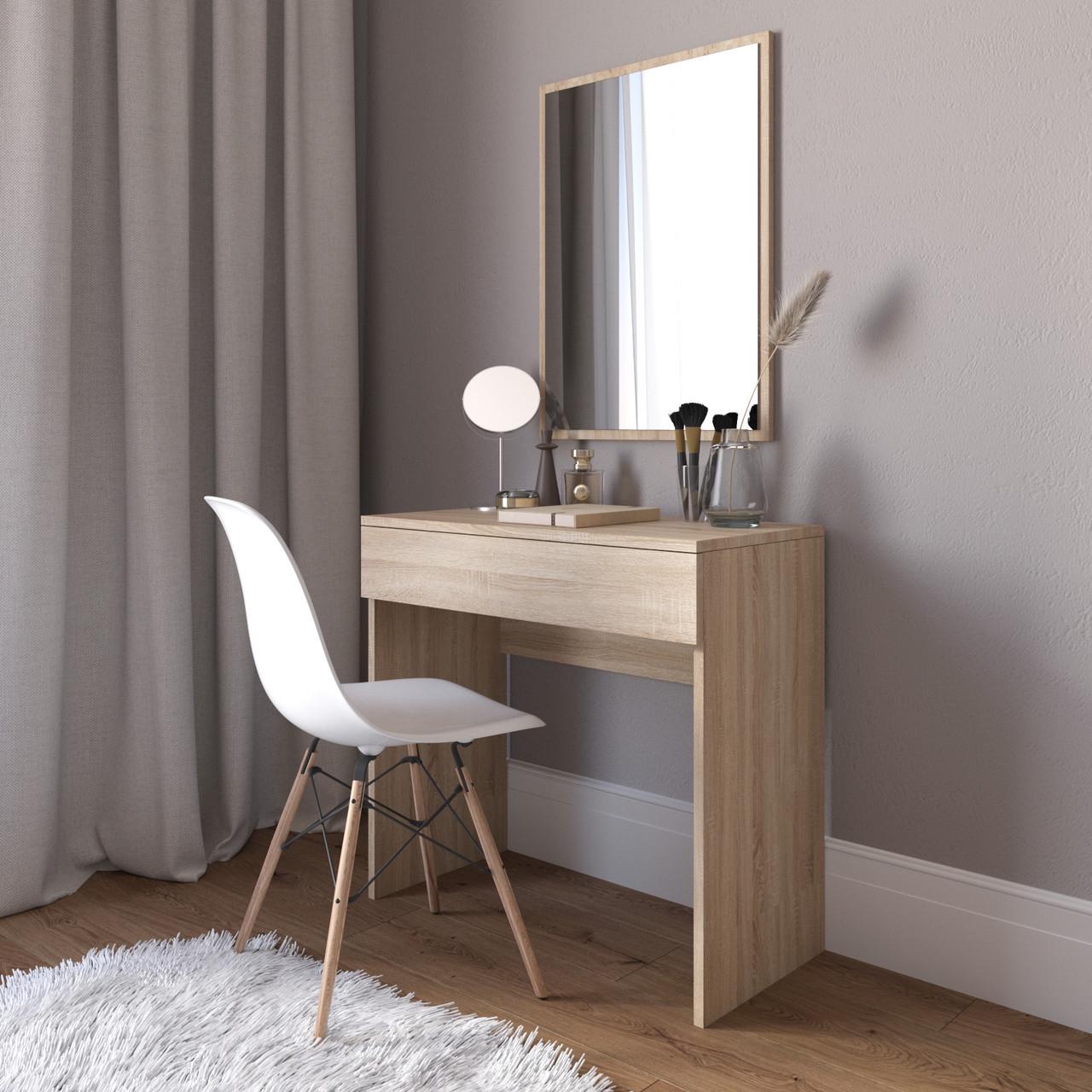 Туалетный столик с выдвижным ящиком 80х40х76 см Дуб сонома (31184385)