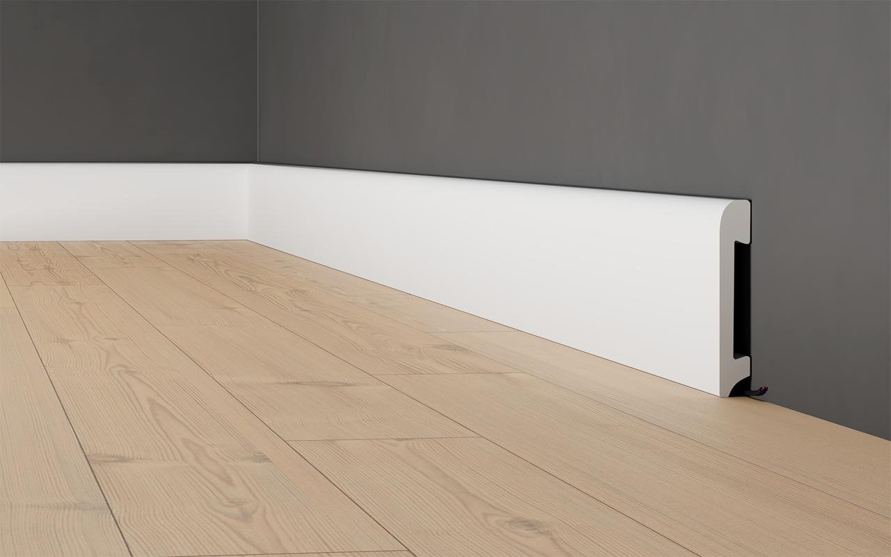 Плинтус дюрополимерный напольный BF-04 80х13х2400 мм - фото 1 Плинтус дюрополимерный напольный BF-04 80х13х2400 мм - фото 1