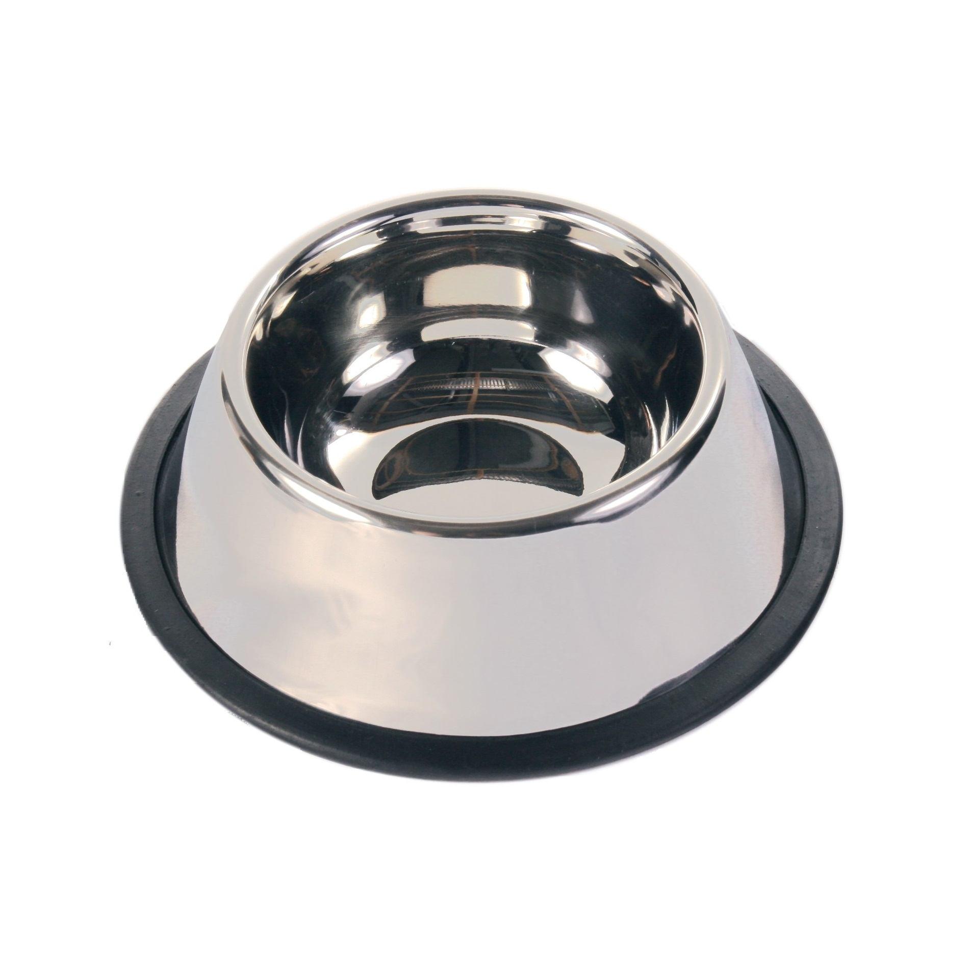 Миска для собак Trixie на гумовій основі металева для довговухих 25 см (2488)