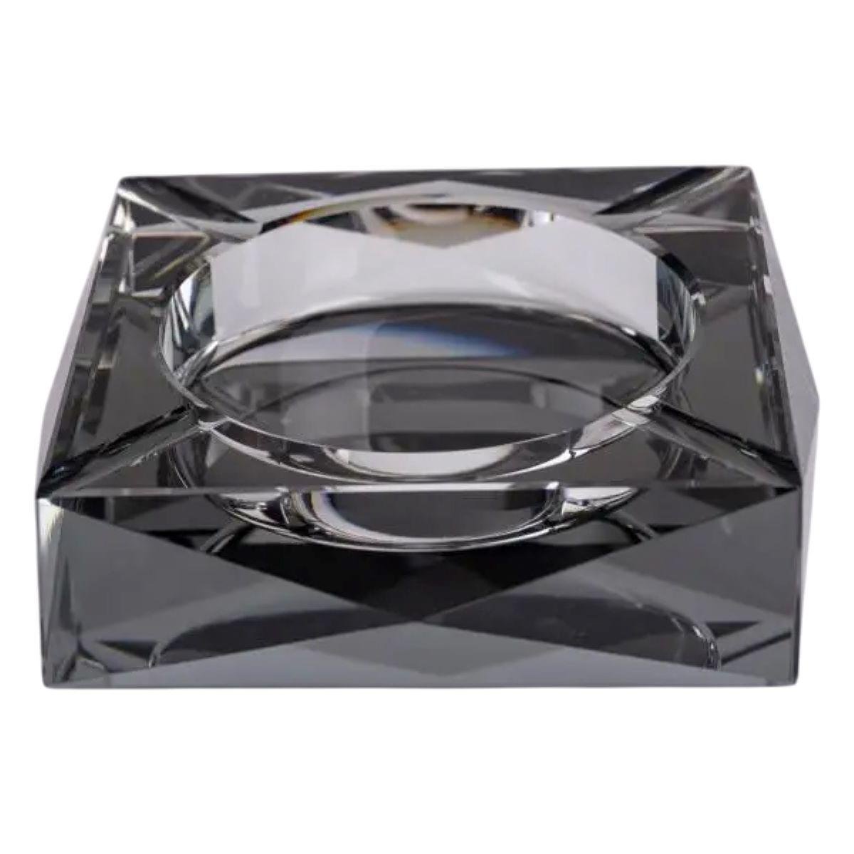 Попільничка для цигарок скляна квадратна настільна 13х13х4 см Сірий (7204)