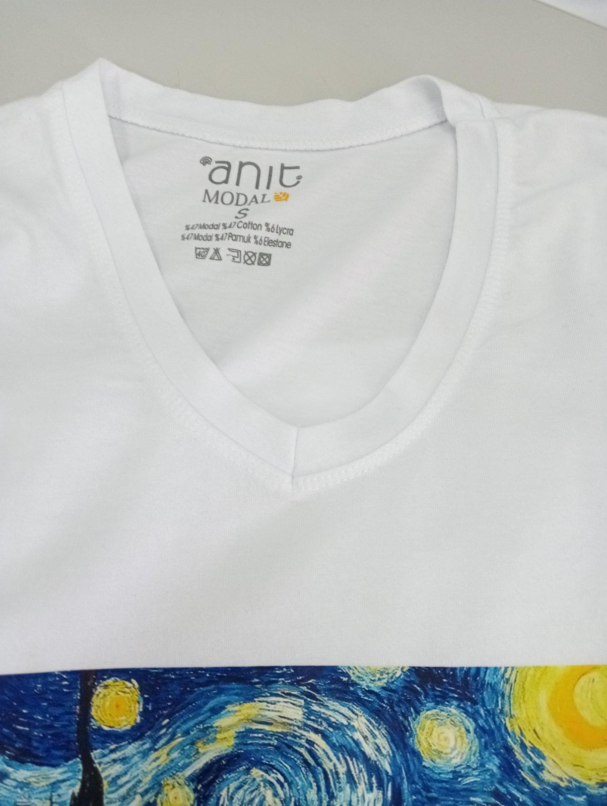 Футболка з художнім принтом Зоряна ніч S Білий (00190) - фото 2 Футболка з художнім принтом Зоряна ніч S Білий (00190) - фото 2