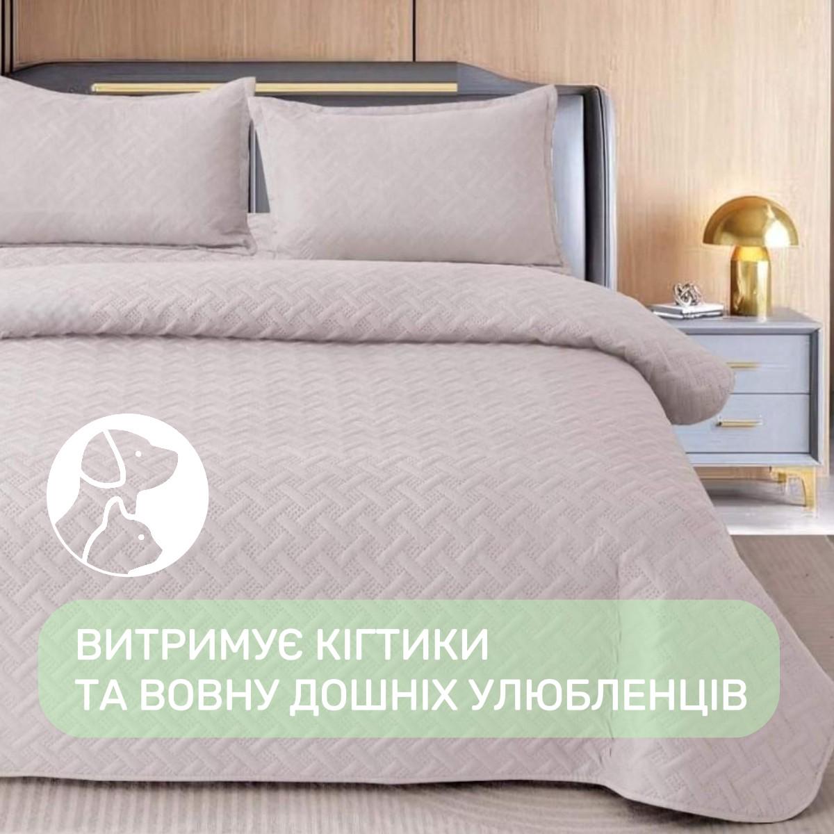 Покрывало стеганое и 2 наволочки с подушками Koloco 100% хлопок евро 200х230 см Айвори (41707) - фото 2 Покрывало стеганое и 2 наволочки с подушками Koloco 100% хлопок евро 200х230 см Айвори (41707) - фото 2