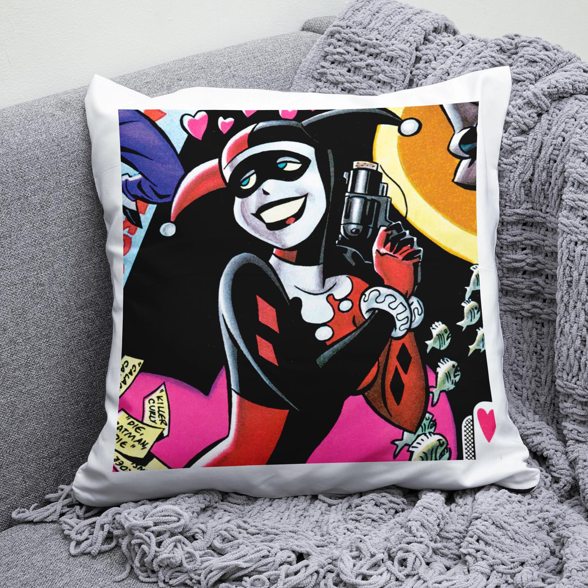 Плюшевая подушка квадрат с принтом Harley Quinn