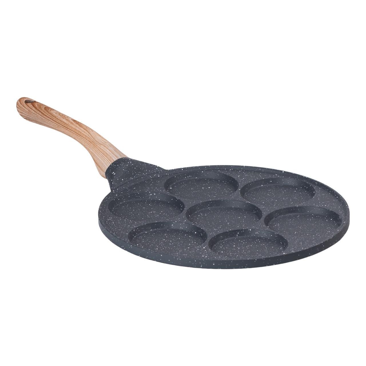 Сковорода для блинов/яиц и оладий 7-секционная круглая 26 см Серый