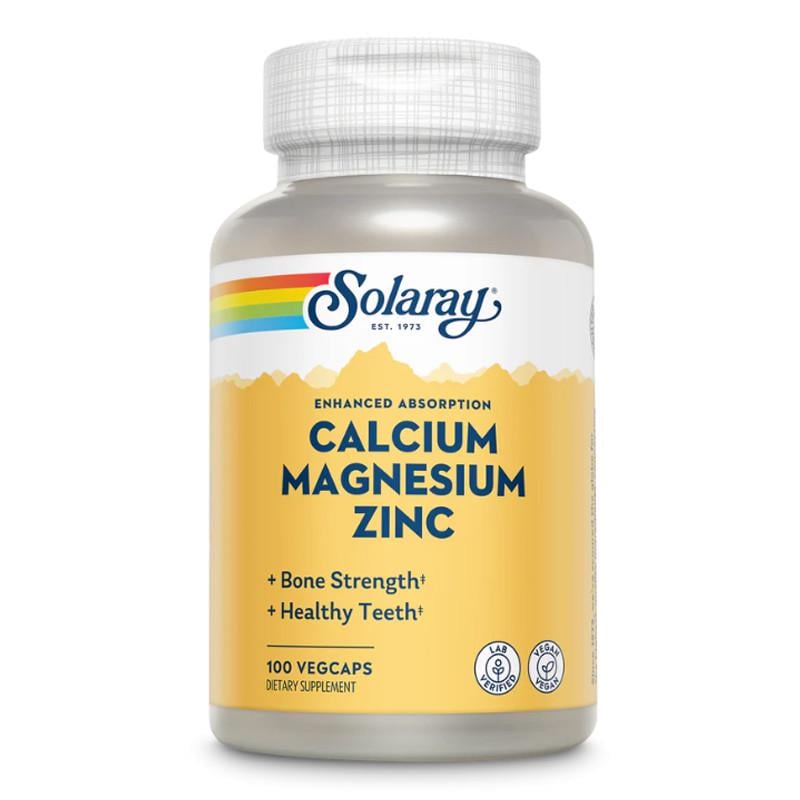 Кальций магний цинк Solaray Calcium Magnesium Zinc 100 вега-капс. (19888-01)
