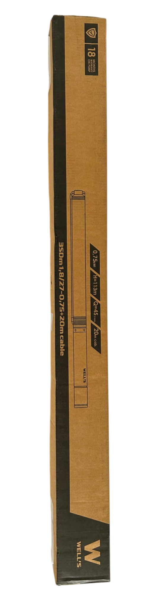 Насос занурювальний для свердловини WELL`S 3SDm1,8/27 0,75 кВт H=114 м Q=45 л/хв - фото 3