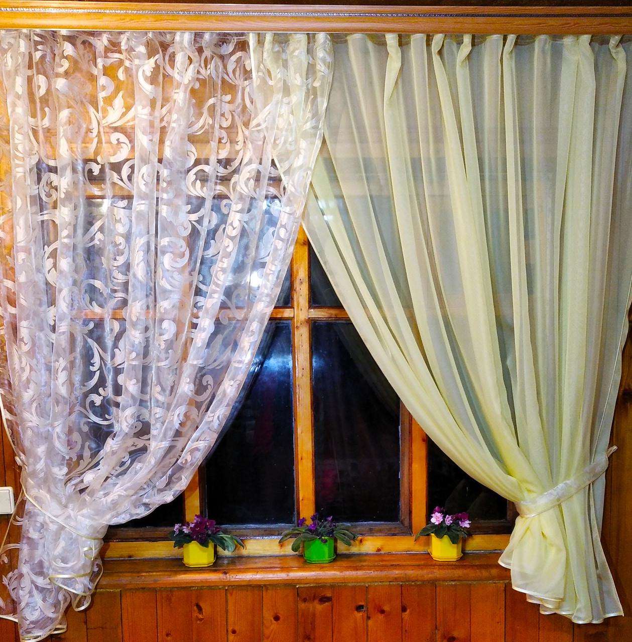 Шторы Вероника вензель Кремовый (1174757639) - фото 1