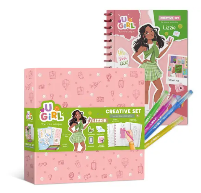 Набір креативної творчості UGIRL Lizzie 300954 DoDo 10 маркерів блокнот 25х176 см Набір креативної творчості UGIRL Lizzie 300954 DoDo 10 маркерів блокнот 25х176 см