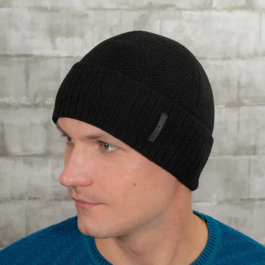 Шапка чоловіча з флісовою підкладкою р. 56-60 Чорний (28524022) Шапка чоловіча з флісовою підкладкою р. 56-60 Чорний (28524022)