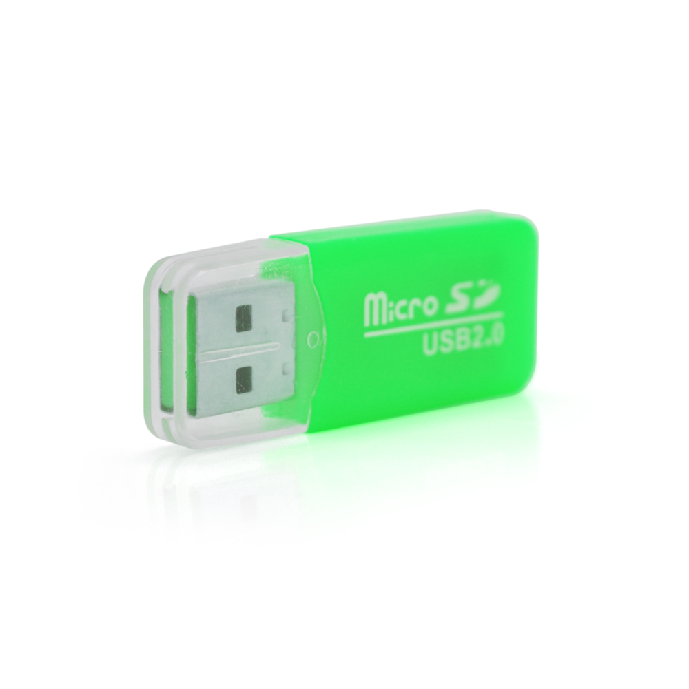 Кардридер Merlion CRD-1GR USB2.0 для TF Micro SD Зеленый (1021)