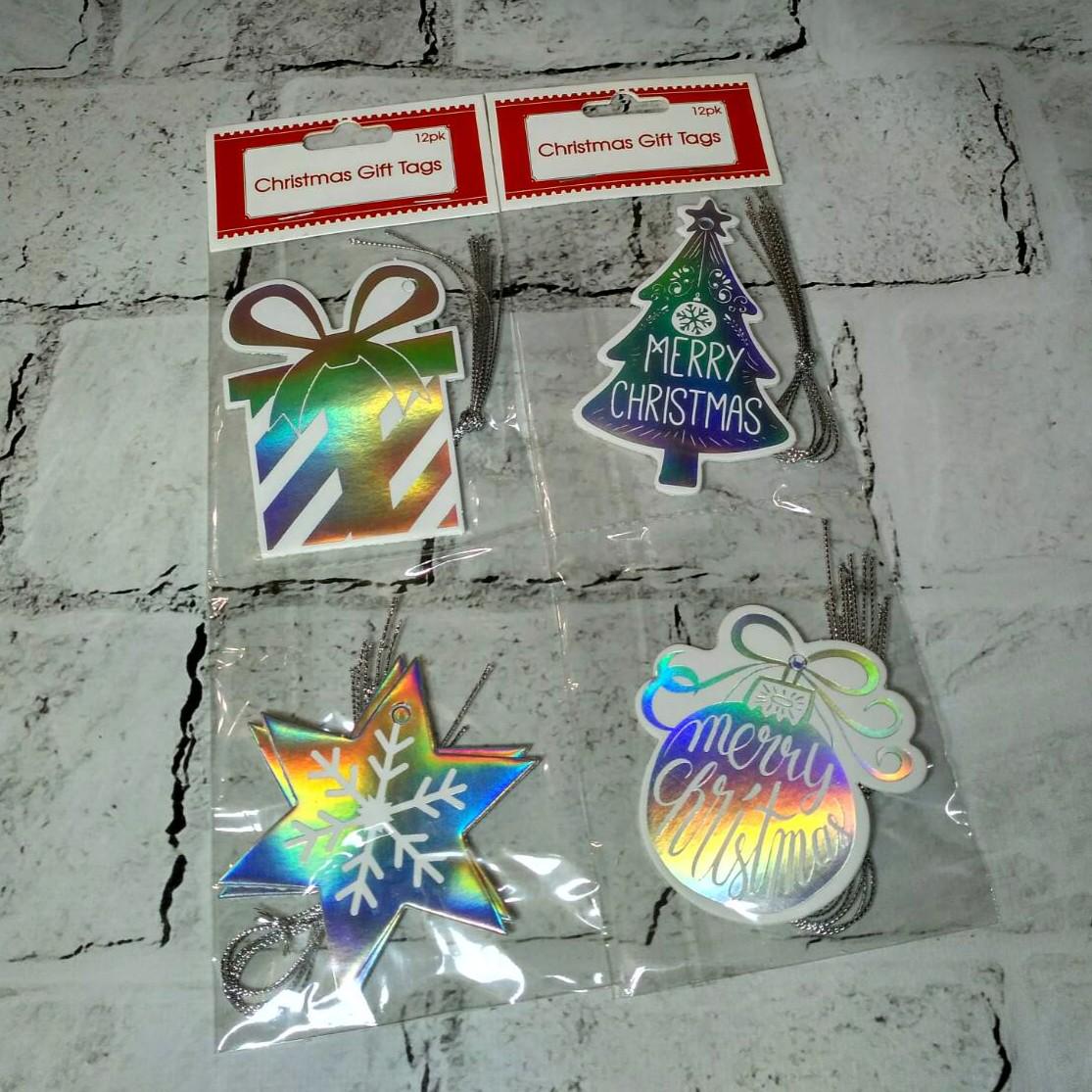 Открытки подарочные новогодние Xmas gifts Микс 7x8 см 24 шт. Серебристый (2715-21-13)