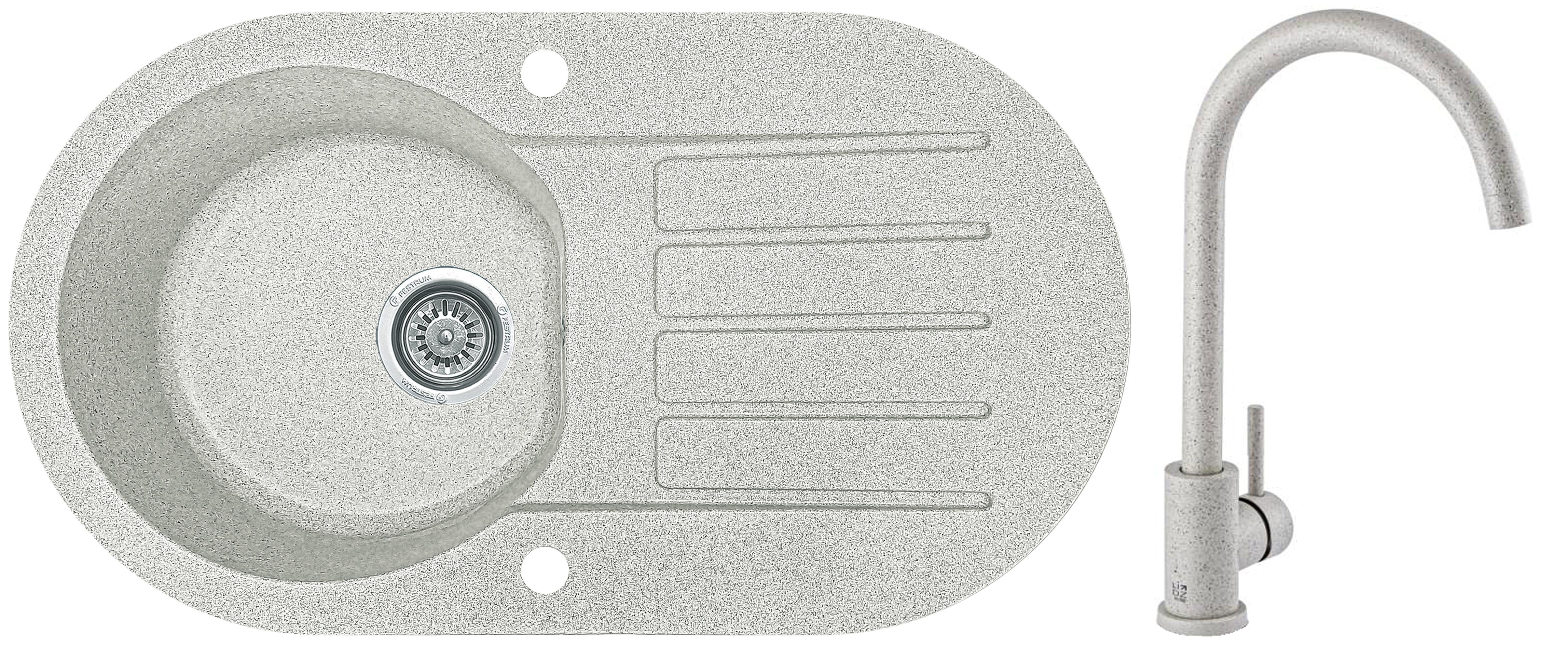 Мойка кухонная Valetti 67D со смесителем 770х430 мм Тера