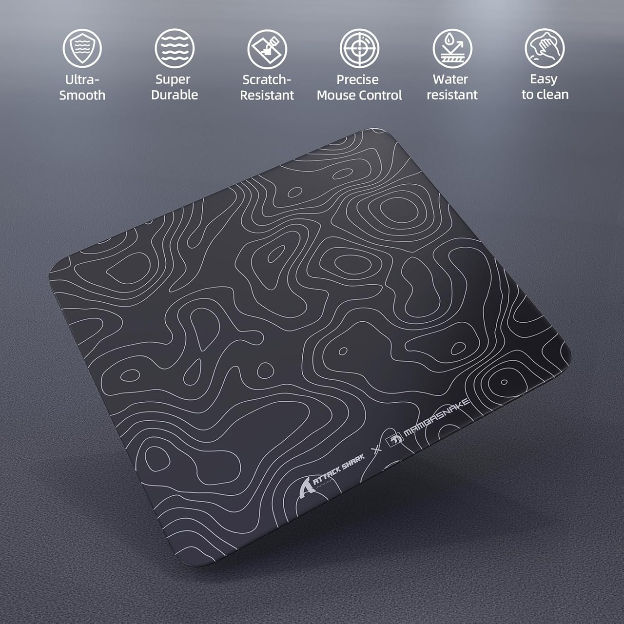 Коврик для мыши стеклянный Attack Shark Cm05 450х400х5 мм Black - фото 2 Коврик для мыши стеклянный Attack Shark Cm05 450х400х5 мм Black - фото 2