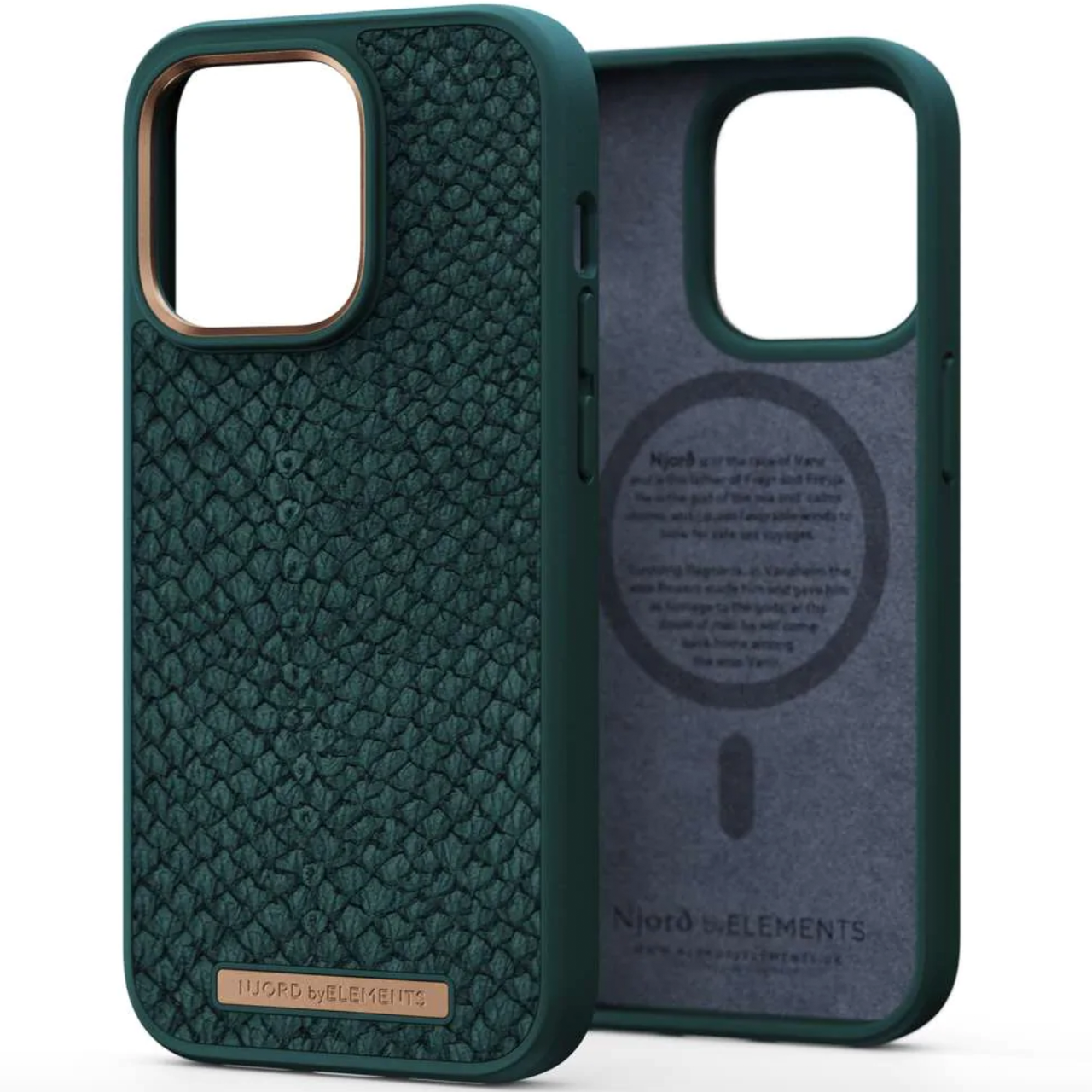 Чехол-накладка Njord Salmon Leather MagSafe Case for iPhone 14 Pro Max, Green (NA44SL02)