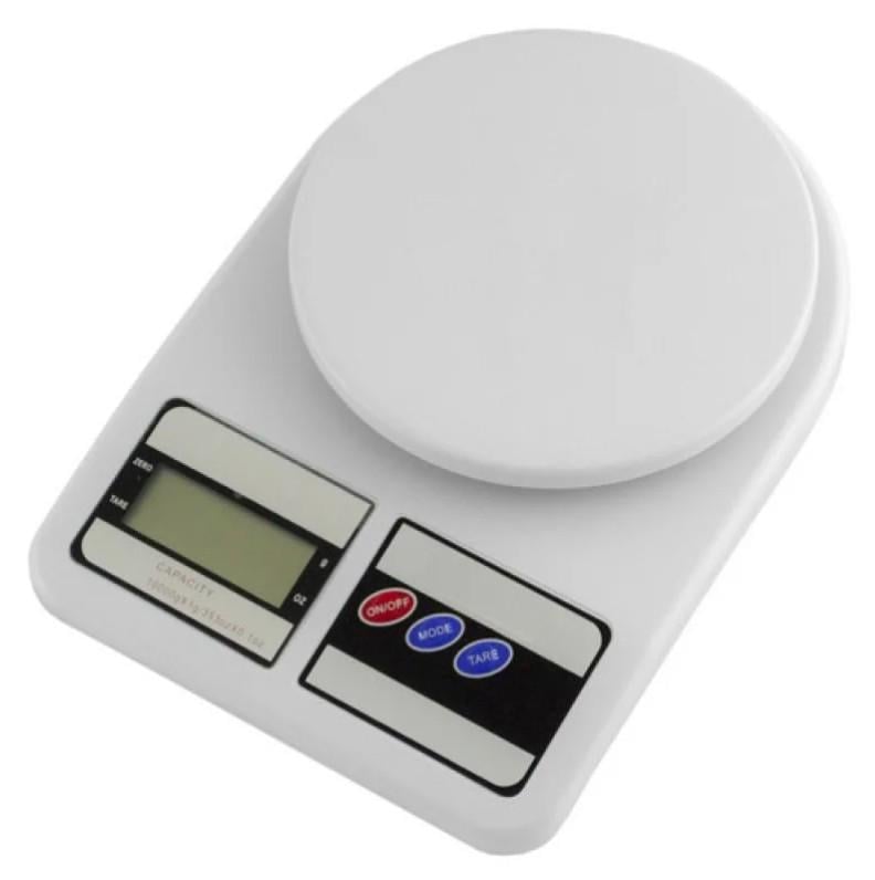 Ваги кухонні електронні Kitchen SF-400 з екраном з точним вимірюванням від 1 г до 10 кг Білий (1200)