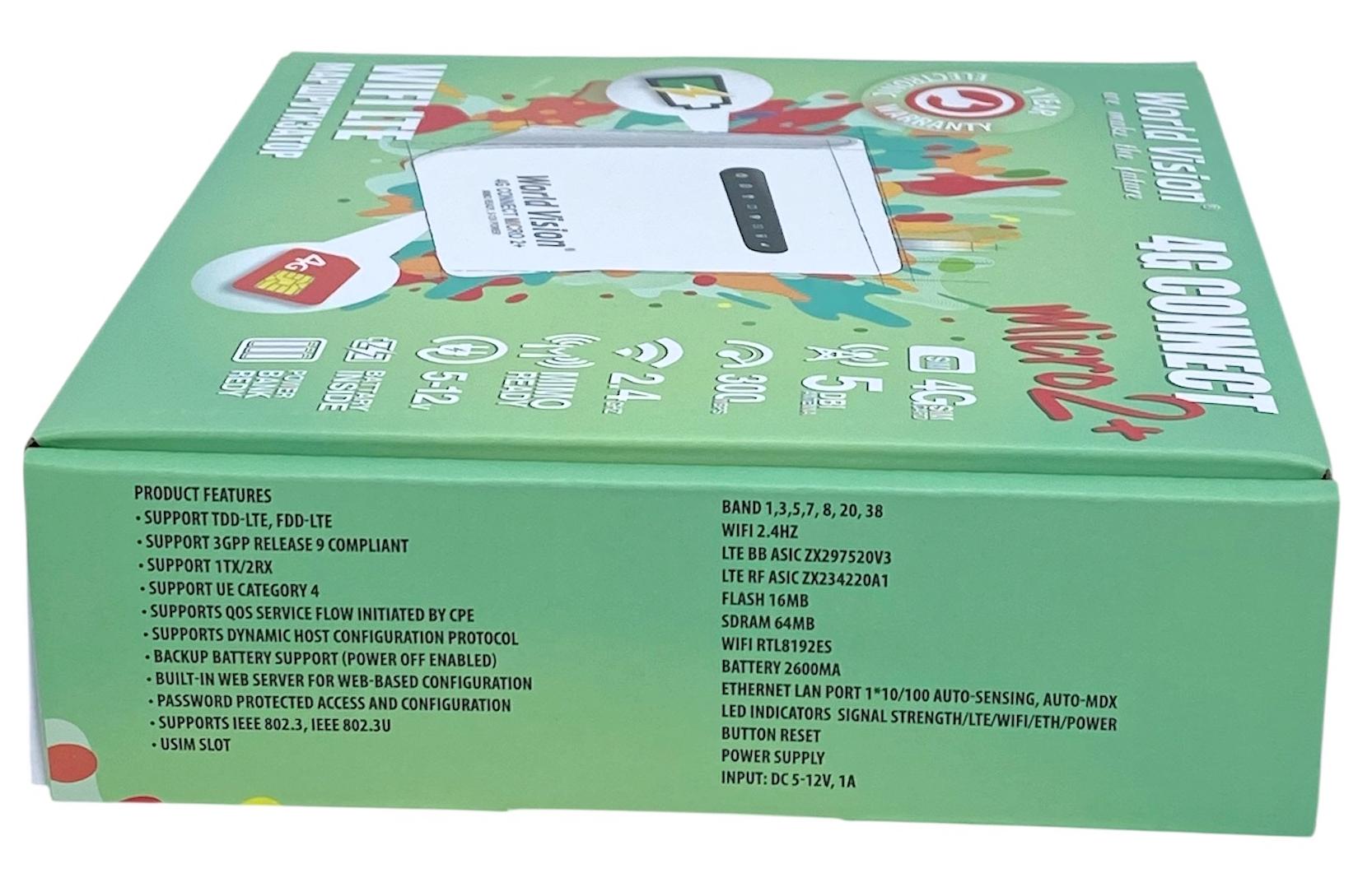 Роутер під сім карту World Vision Connect micro 2/акумулятор 4G 150 Мбіт/з модемом два антенних виходи - фото 5 Роутер під сім карту World Vision Connect micro 2/акумулятор 4G 150 Мбіт/з модемом два антенних виходи - фото 5
