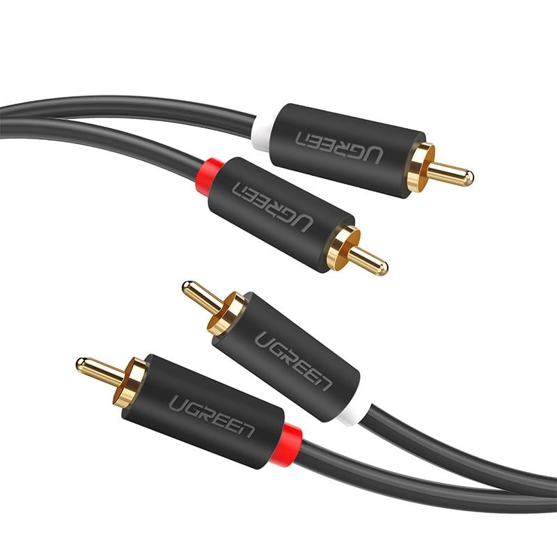 Аудіо кабель UGREEN AV104 2RCA Male to 2RCA Male Hi-Fi Cable 5 метрів чорний (10520)
