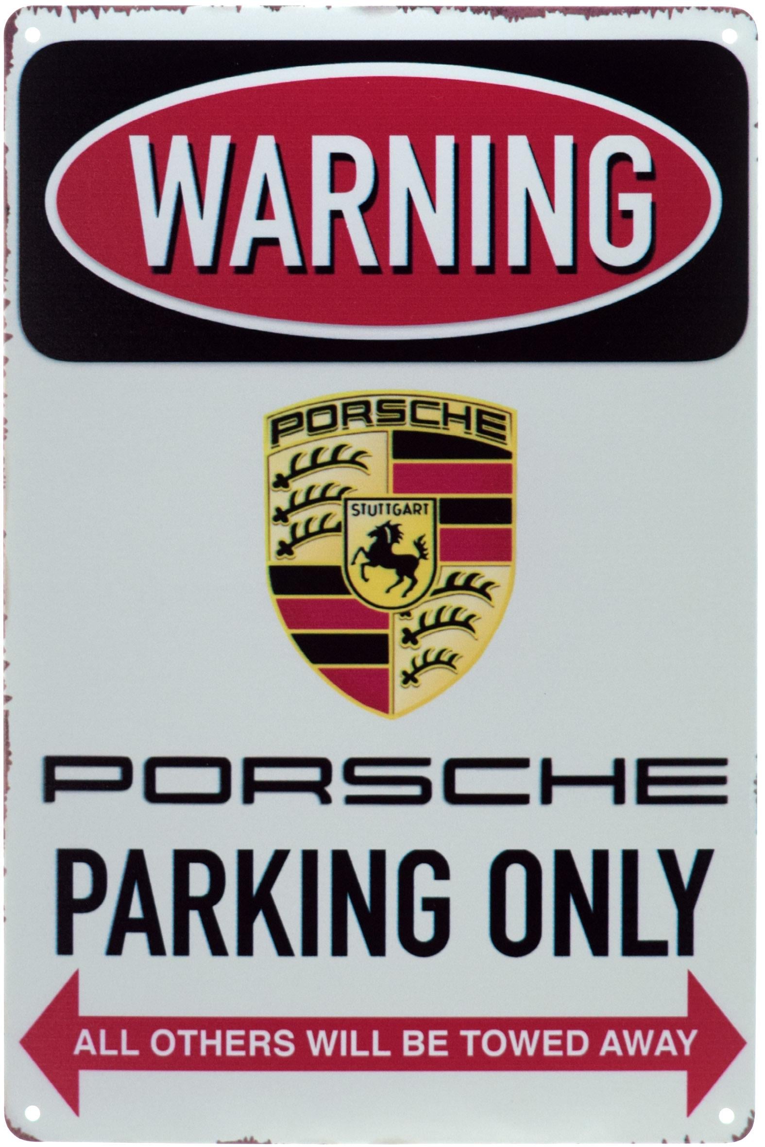 Табличка металлическая Внимание! Парковка Только Для Порше/Warning! Porsche Parking Only 20x30 см