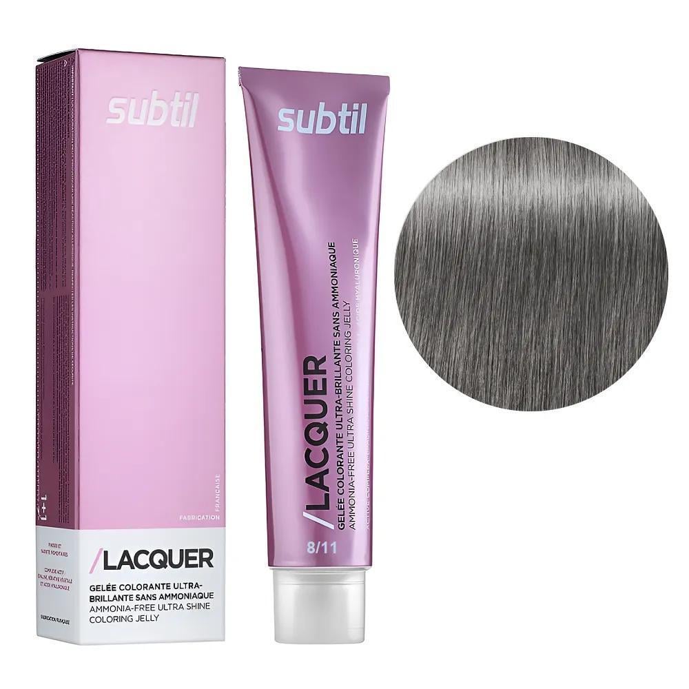 Краска гелевая безаммиачная для волос Subtil Lacquer 8.11 Светлый блондин глубокий пепельный 60 мл