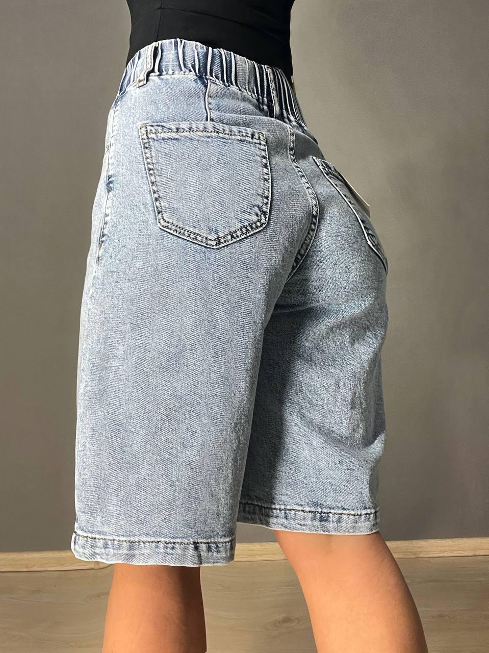 Шорты женские джинсовые Vanver 8202 бермуды с резинкой стрейчевые р. 29 Голубой (4182) - фото 9 Шорты женские джинсовые Vanver 8202 бермуды с резинкой стрейчевые р. 29 Голубой (4182) - фото 9