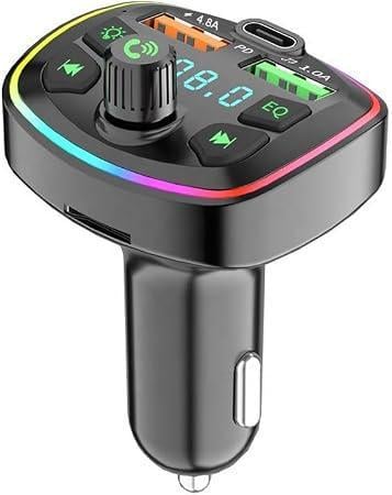 FM-трансмиттер Bluetooth 5,0 2USB/Type-C MP3-плеер/Bluetooth-ресивер (3177094241)