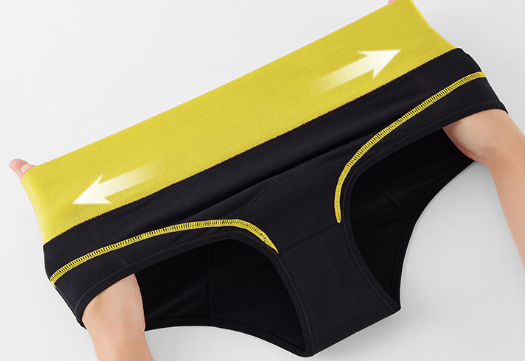 Трусы слипы для месячных от протеканий с высокой посадкой хлопок M Черный с желтим - фото 3