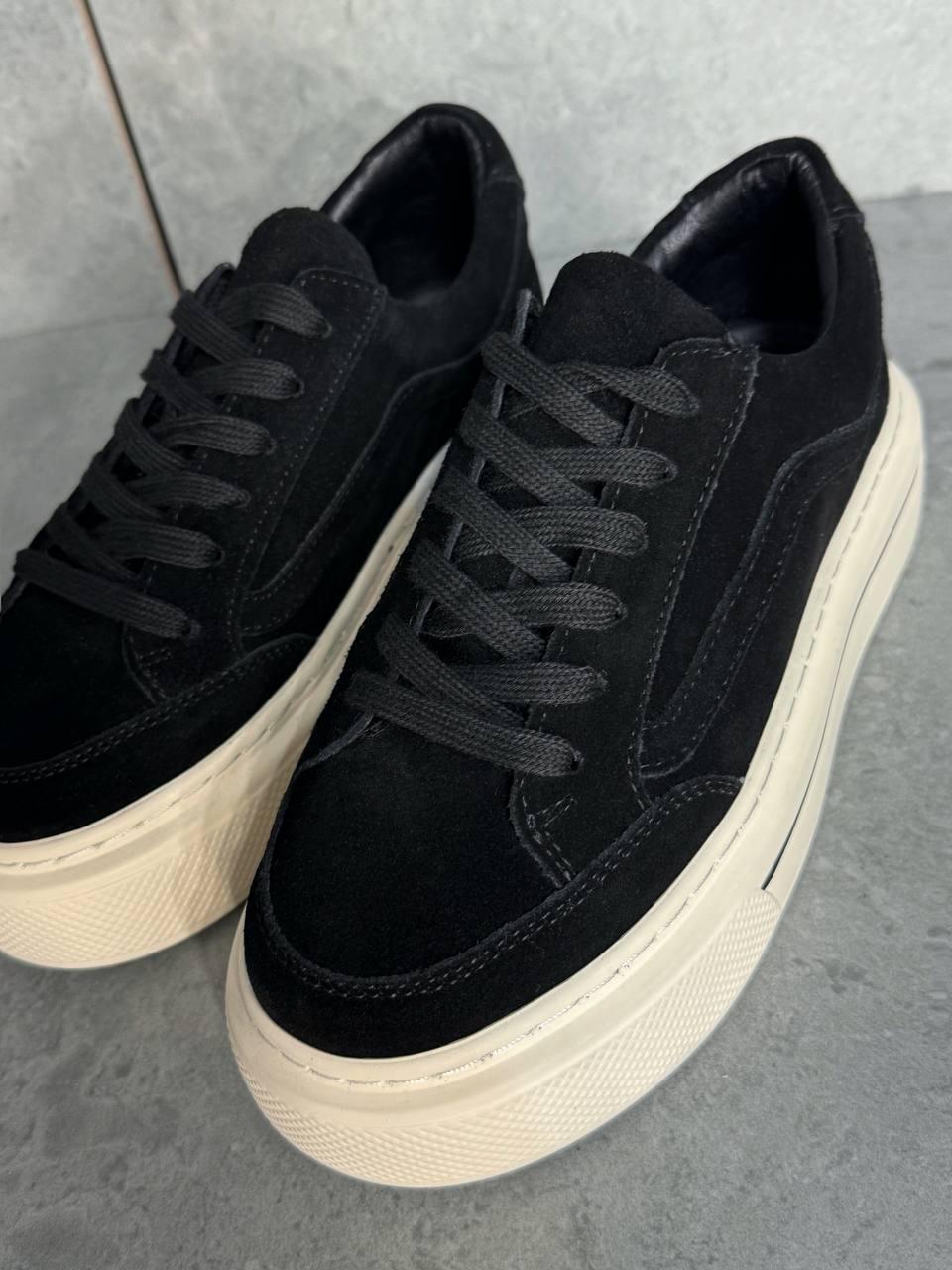 Кеды женские Hengji 707-6 замшевые на высокой платформе р. 36 23,5 см Черный - фото 4