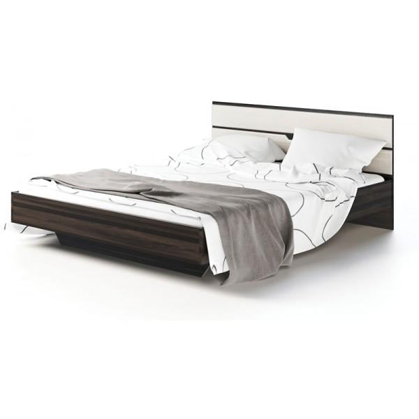 Кровать двуспальная Світ меблів Мария каркас с ламелями из ДСП/МДФ 160х200 см Дуб катание черный/Белое золото (51727)