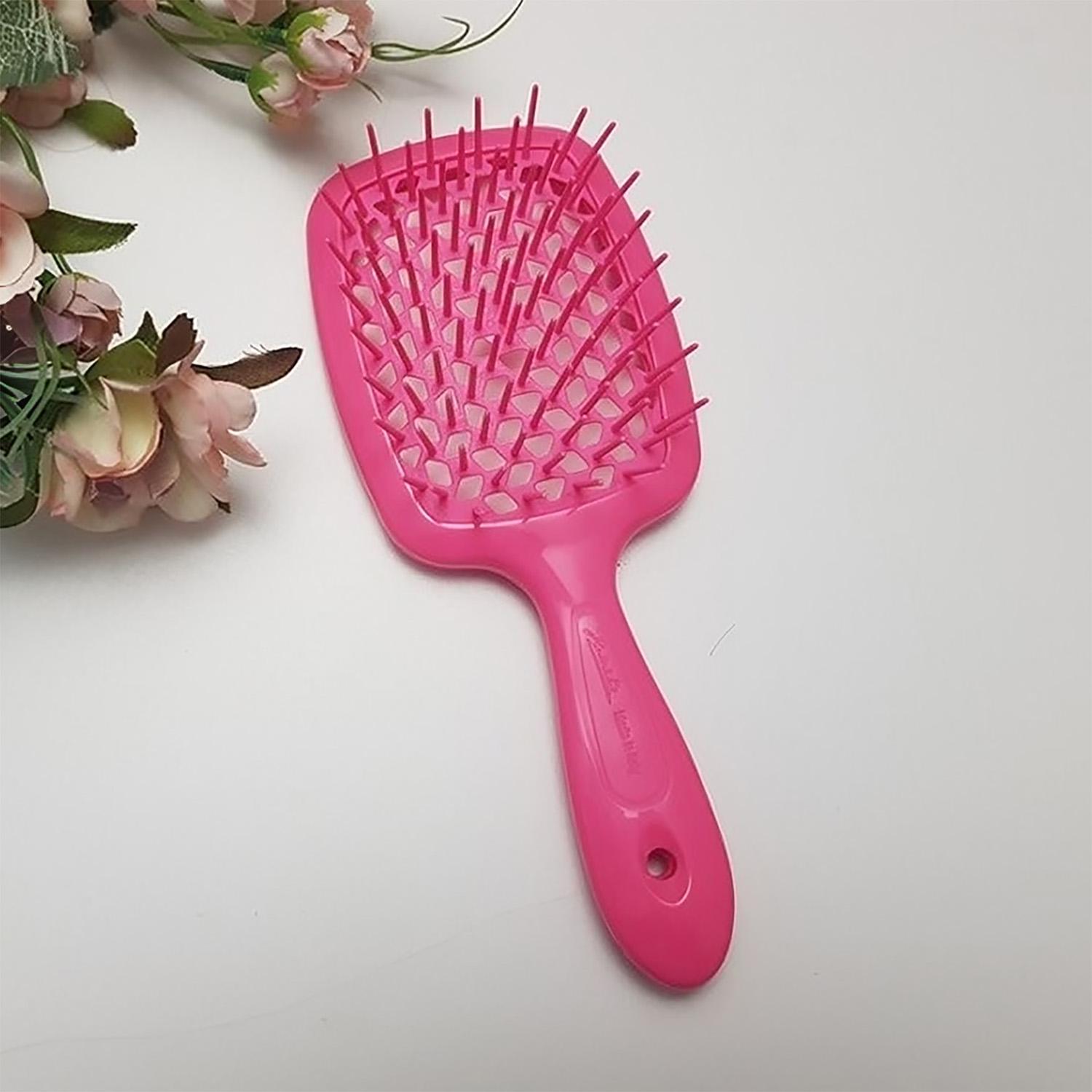 Расческа-щетка для волос Superbrush Plus Hollow Comb Темно-розовый (86240) - фото 3