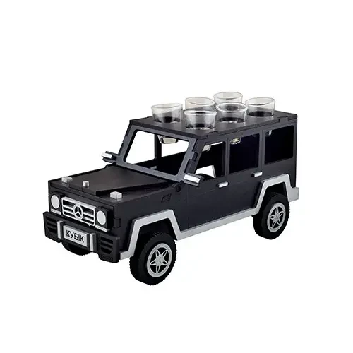 Подставка для бутылок Хатинка машина Кубик со стопками деревянная (CNT00012074)