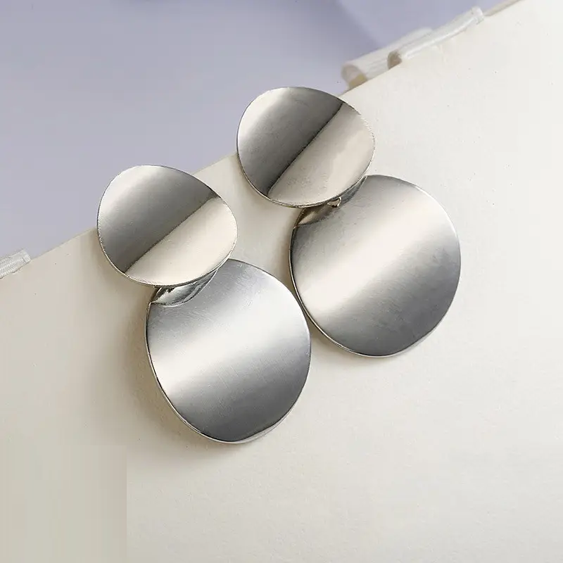 Сережки монетки круглі Сріблястий (1139768749)