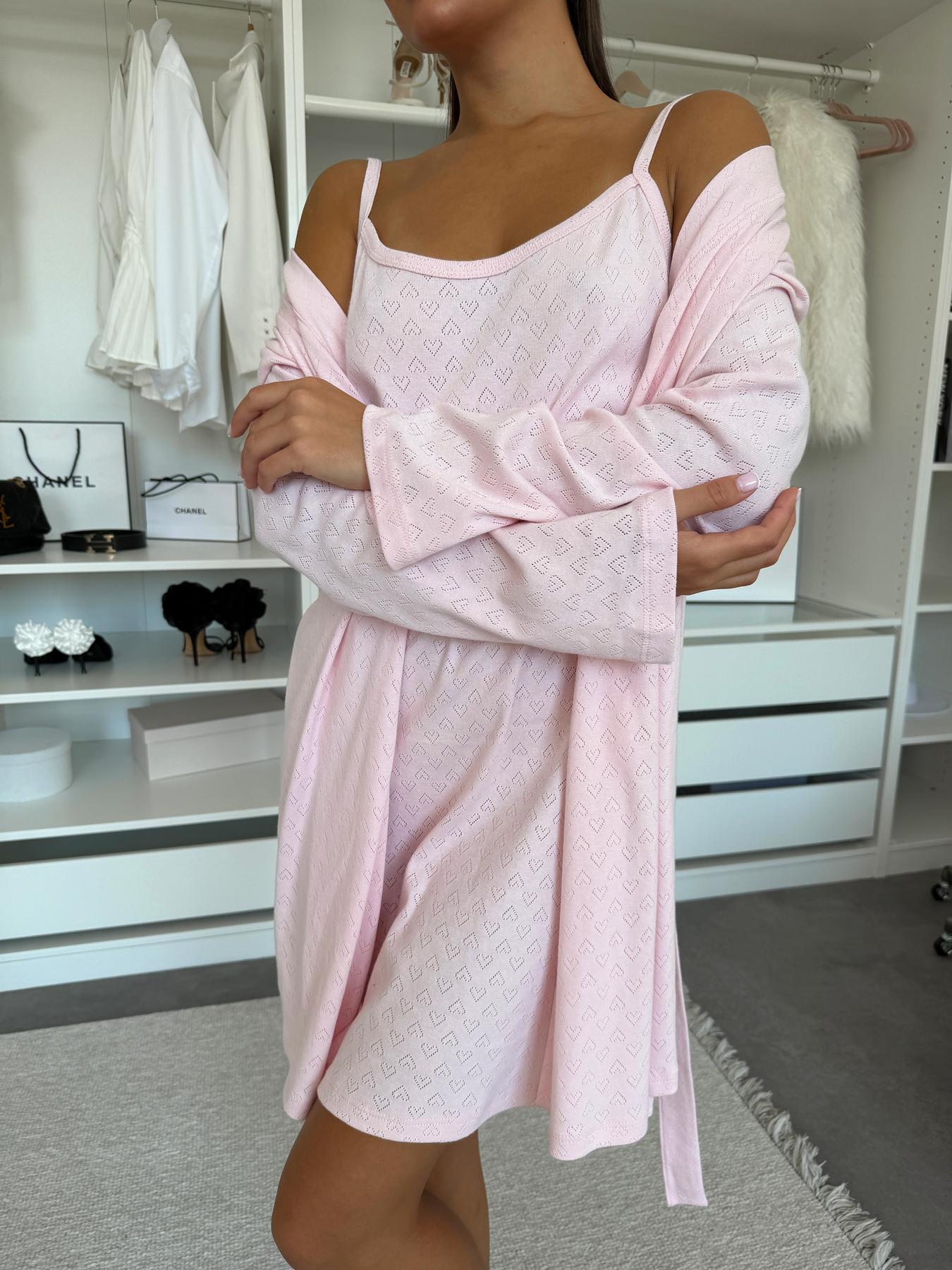 Комплект женский COSY халат и рубашка S/M Бледно-розовый (SetPH1714) - фото 7